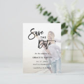 Carte Postale Faded Photo Wedding Enregistrer la date (Debout devant)