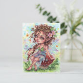 Carte postale Fae Darling Fairy Champagne Dragonfl (Debout devant)