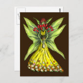 Carte Postale Faery avec le bouquet de fleur (Devant / Derrière)