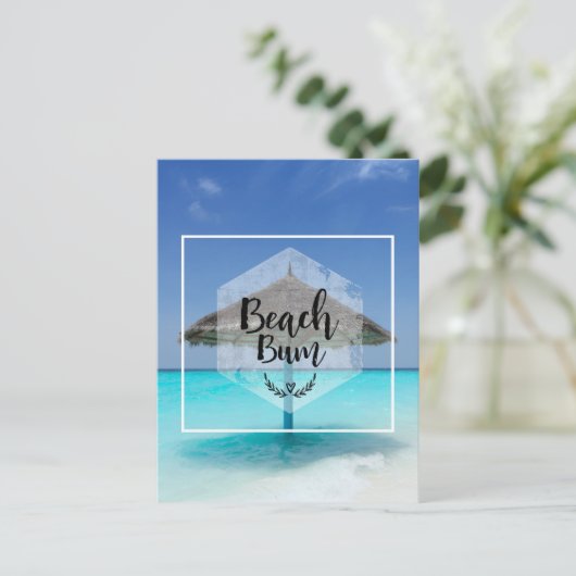 Carte Postale Fainéant de la Plage avec Parasol de Plage en Chau (Debout devant)