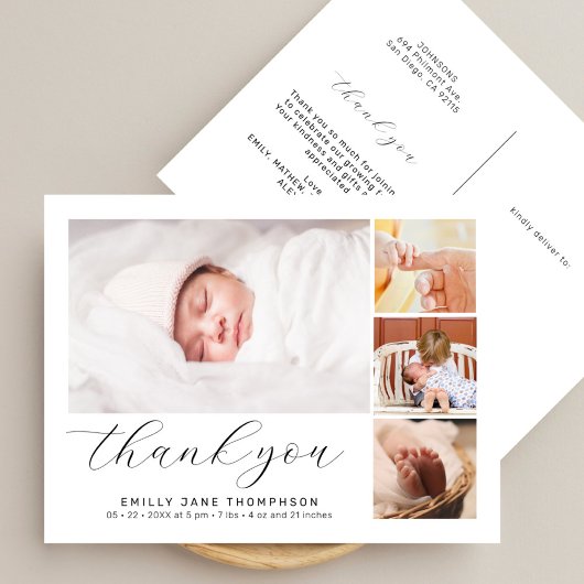 Carte Postale Faire Annonce de Naissance avec un Collage de Phot