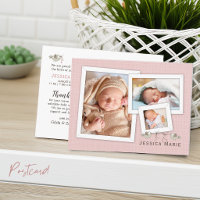 Faire Annonce de Naissance Cadre Photo Rose