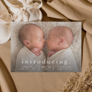 Carte Postale Faire annonce de naissance de jumeaux avec photo m