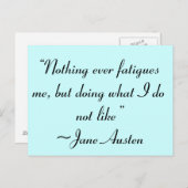 Carte Postale Faire Ce Que Je N'Aime Pas Citation De Jane Austen (Devant / Derrière)
