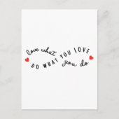 Carte Postale faire ce que vous aimez, l'art du mot inspirant (Devant)