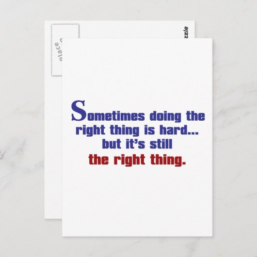 Carte Postale Faire ce qu'il faut (Devant / Derrière)