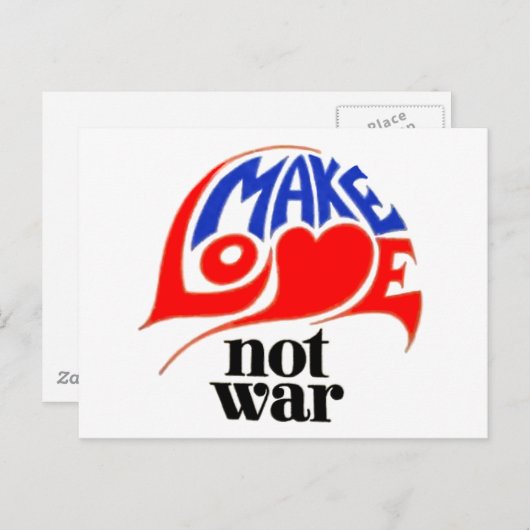 Carte Postale Faire de l'amour pas la guerre (Devant / Derrière)