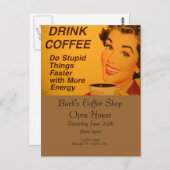 Carte Postale Faire Des Choses Stupides Café Plus Rapide (Devant / Derrière)