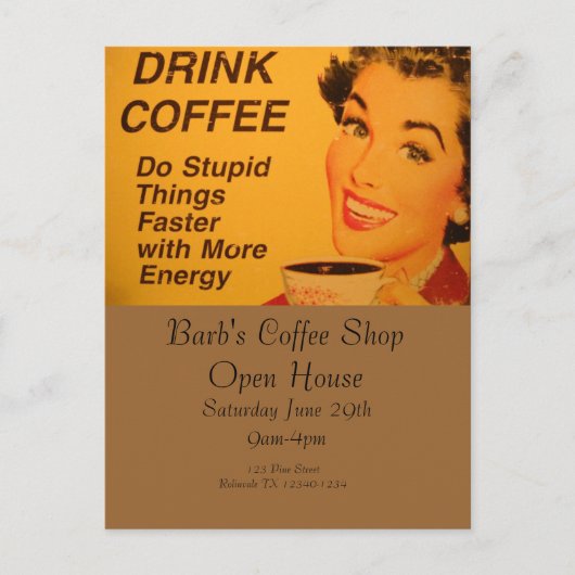 Carte Postale Faire Des Choses Stupides Café Plus Rapide (Devant)