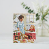 Carte Postale Faire des cookies de Noël avec ma photo Ma (Debout devant)