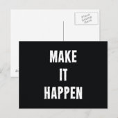 Carte Postale Faire en sorte que cela arrive Citation Motivation (Devant / Derrière)