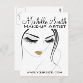 Carte Postale Faire face à de longs cils Lash Extensions (Devant / Derrière)