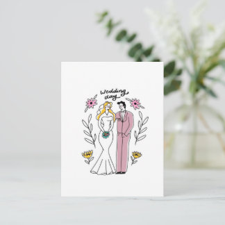 Carte Postale Faire invitation de "Jour de Mariage" - Artistique