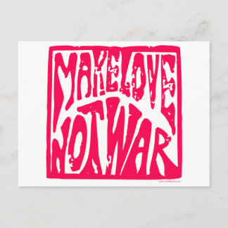 Carte Postale Faire l'amour, pas la guerre - Une conception hipp