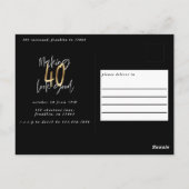 Carte Postale faire paraître 40 ans moderne or et noir anniversa (Dos)