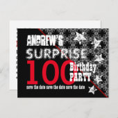 Carte Postale Faire-part 100e Anniversaire Surprise Enregistrez la Date en  (Devant / Derrière)