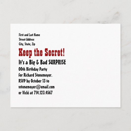 Carte Postale Faire-part 100e Anniversaire Surprise Enregistrez la Date en (Dos)