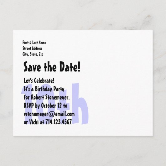 Carte Postale Faire-part 10e anniversaire Save the Date Festive Candles V13 (Dos)