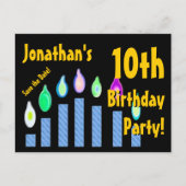 Carte Postale Faire-part 10e anniversaire Save the Date Festive Candles V13 (Devant)