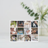 Carte Postale Faire-part 12 photos de mariage en collage remerciements (Debout devant)