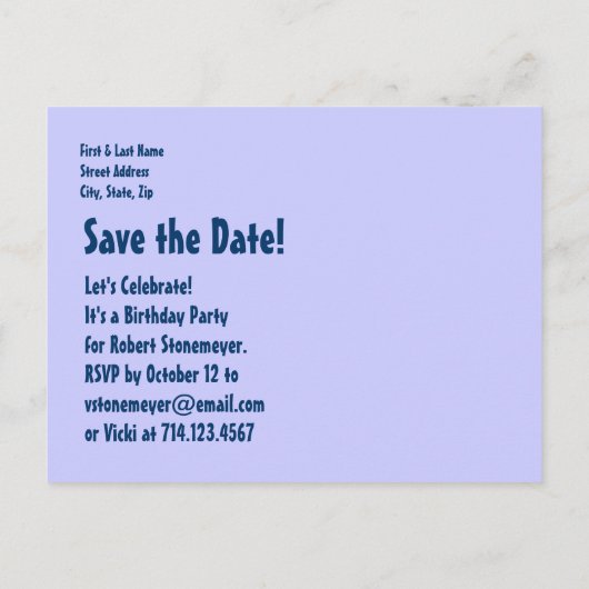 Carte Postale Faire-part 13e anniversaire Pool Party Enregistrer la date V0 (Dos)