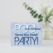 Carte Postale Faire-part 13e anniversaire Pool Party Enregistrer la date V0 (Debout devant)