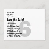 Carte Postale Faire-part 16e anniversaire moderne Enregistrer la date Rouge (Dos)