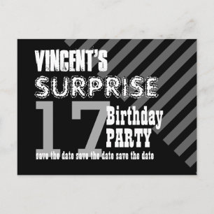 Carte Postale Faire-part 17e TEEN Fête surprise d'anniversaire Sauvegarder