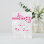 Carte Postale Faire-part 18e Anniversaire Damassé et Nœud Papillon Faux Sav (Debout devant)