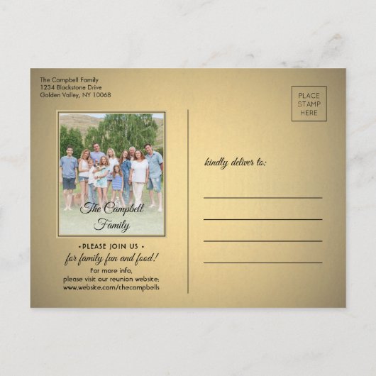 Carte Postale Faire-part 1 Photo Réunion de famille Date à retenir Noir & O (Dos)