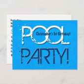 Carte Postale Faire-part 1er anniversaire Pool Party Enregistrer la date Un (Devant / Derrière)