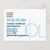 Carte Postale Faire-part 1er anniversaire Pool Party Enregistrer la date Un (Dos)