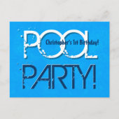 Carte Postale Faire-part 1er anniversaire Pool Party Enregistrer la date Un (Devant)