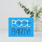 Carte Postale Faire-part 1er anniversaire Pool Party Enregistrer la date Un (Debout devant)