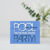 Carte Postale Faire-part 1er anniversaire Pool Party Enregistrer la date V0 (Debout devant)