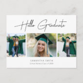 Carte Postale Faire-part 2022 Hello Graduate Modern Script 3 Photo Grad (Devant)
