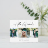 Carte Postale Faire-part 2022 Hello Graduate Modern Script 3 Photo Grad (Debout devant)