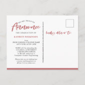 Carte Postale Faire-part 2022 Rose Pink Arch moderne à 4 photos pour diplôm (Dos)