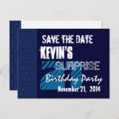 Carte Postale Faire-part 21e anniversaire surprise Enregistrez la date moti (Devant / Derrière)