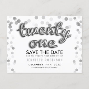 Carte Postale Faire-part 21ème Économies d'anniversaire les parties