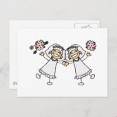 Carte Postale Faire-part 2 épouses (Devant / Derrière)