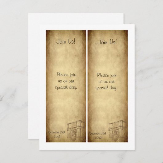 Carte Postale Faire-part 2 Mariage à Rome Enregistrer la date Signet (Devant / Derrière)