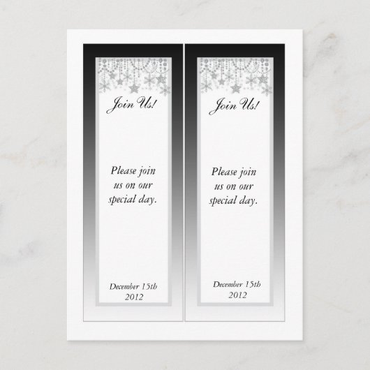 Carte Postale Faire-part 2 Mariage au diamant d'hiver Enregistrer la date S (Devant)