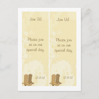 Carte Postale Faire-part 2 Mariage de cow-boy Sauvegarder la date Signet