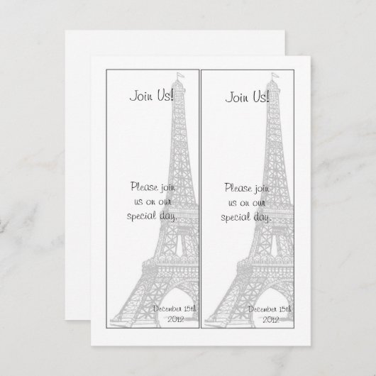 Carte Postale Faire-part 2 Mariages à Paris Enregistrer la date Signet (Devant / Derrière)