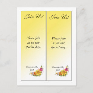 Carte Postale Faire-part 2 Marque-pages Fleurs "Save the Date"