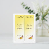 Carte Postale Faire-part 2 Marque-pages Fleurs "Save the Date" (Debout devant)
