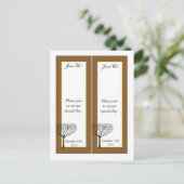 Carte Postale Faire-part 2 marque-pages pour mariage avec arbre d'automne " (Debout devant)