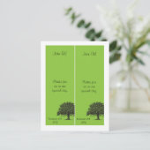 Carte Postale Faire-part 2 Marque-pages "Save the Date" noir et vert arbre  (Debout devant)