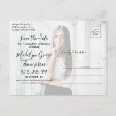 Carte Postale Faire-part 2 Photo Graduation Modern Script Save the Date (Dos)